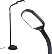 💡 brightech litespan - advanced led floor lamp for precise crafts and reading - ideal estheticians' light for flawless lash extensions - natural daylight illumination for office tasks - flexible gooseneck pole lamp (jet black) логотип