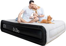 img 4 attached to 🛏️ DIDO Queen Size Air Mattress, Elevated 18-inch Inflatable Bed with Built-in Pump, Flocked Top and Sides - Perfect Blow-up Bed for Guests