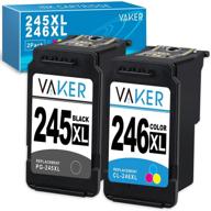 vaker remanufactured ink cartridge tray replacement for canon pg-245 xl cl-246 xl - compatible with pixma mx492 mx490 mg2420 mg2520 mg2522 - 1 black 1 tri-color logo