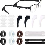 💡 18 pair anti-slip silicone eyeglass retainer: temple tips & nose pad set for comfortable glasses/sunglasses logo