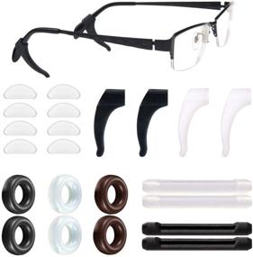 img 4 attached to 💡 18 Pair Anti-slip Silicone Eyeglass Retainer: Temple Tips & Nose Pad Set for Comfortable Glasses/Sunglasses