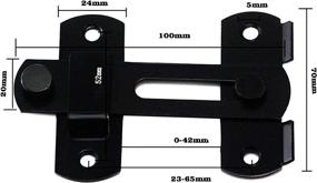 img 2 attached to 🔒 Vintage Locking Door Latch for Barn Sliding Doors, Cabinets, and Closets - Black Stainless Steel Wine Cabinet