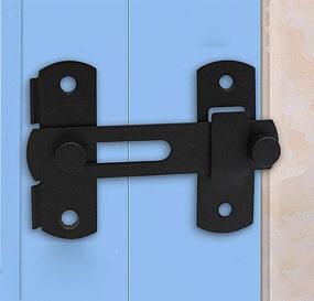 img 4 attached to 🔒 Vintage Locking Door Latch for Barn Sliding Doors, Cabinets, and Closets - Black Stainless Steel Wine Cabinet