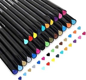 img 4 attached to 🖌️ Yongqiang 24 Colors 0.4mm Fine Line Journal Planner Pens Set for Kids & Adults - Ideal for Coloring, Drawing, Bullet Journaling, Calendars, School, Home, and Office