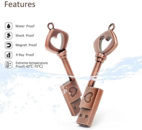 img 1 attached to 😍 LEIZHAN Metal Key USB Flash Drive 5 Pack 16GB Love Heart Shape Thumb Drive USB 2.0 Computer Memory Stick Pen Drive - Ideal Graduation Gift Pendrive