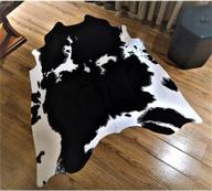 jaccaws faux cowhide rug: black and white, 4.6 x 5.2 feet | cruelty-free animal print rug for bedroom and living room | non-slip backing included logo