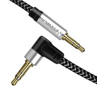 🎧 nanxudyj 3.5mm audio cable 1ft - stereo auxiliary cord male to male, 90 degree right angle - compatible for beats, iphone, ipod, ipad, tablets, speakers - 24k gold plated logo