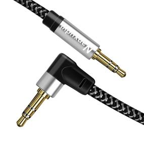 img 4 attached to 🎧 Nanxudyj 3.5mm Audio Cable 1ft - Stereo Auxiliary Cord Male to Male, 90 Degree Right Angle - Compatible for Beats, iPhone, iPod, iPad, Tablets, Speakers - 24K Gold Plated