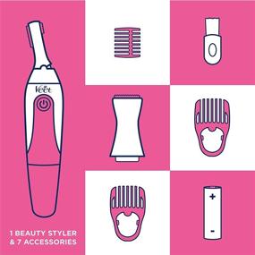 img 3 attached to 🌸 Veet Beauty Styler Sensitive Precision Trimmer for Underarms, Eyebrows, and Bikini Hair Removal - Electric Trimmer with 8 Accessories, Beauty Bag Included