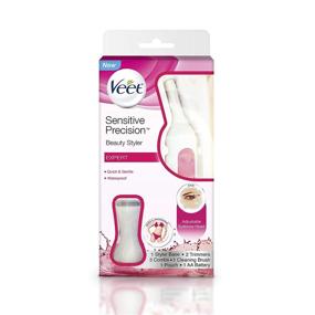 img 4 attached to 🌸 Veet Beauty Styler Sensitive Precision Trimmer for Underarms, Eyebrows, and Bikini Hair Removal - Electric Trimmer with 8 Accessories, Beauty Bag Included