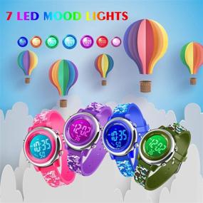 img 3 attached to Waterproof Electrical Luminous Stopwatch Wristwatch Boys' Watches