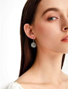 img 3 attached to 💎 Dainty White Gem Labradorite Drop Earrings: Perfect Daytime Accessories