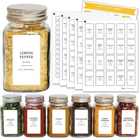 img 4 attached to 145PCS VUDECO Spice Labels for Containers - Waterproof Pantry Labels, Preprinted 🏷️ Kitchen Labels for Spice Jars, Minimalist Spice Jar Labels, Stickers, and Pantry Labels