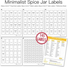 img 3 attached to 145PCS VUDECO Spice Labels for Containers - Waterproof Pantry Labels, Preprinted 🏷️ Kitchen Labels for Spice Jars, Minimalist Spice Jar Labels, Stickers, and Pantry Labels