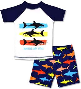 img 4 attached to 👦 Boys' Sunsuit Swimwear with Sleeve, One-Piece Swimsuits for Swimming