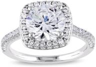 pori jewelers cushion cut halo solitaire engagement ring - 2.45 cttw cz, .925 sterling silver logo