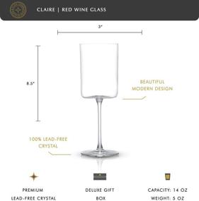 img 3 attached to 🍷 JoyJolt Claire Collection Red Wine Glasses – Set of 2 Large 14-Ounce Crystal Wine Glasses – Ultra-Elegant Design with Wide Rims – Perfect for Special Occasions, Home Bar