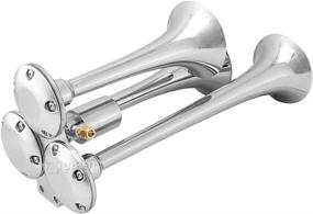 img 2 attached to Vixen Horns Train Horn for Trucks and Cars | 3 Chrome Plated Trumpets | High dB Output | Compatible with 12v Semi Trucks, Pickups, Jeeps, RVs, SUVs | Model: VXH3114LC