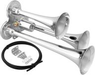 vixen horns train horn for trucks and cars | 3 chrome plated trumpets | high db output | compatible with 12v semi trucks, pickups, jeeps, rvs, suvs | model: vxh3114lc logo