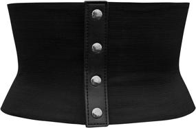 img 2 attached to 🖤 Enhance your Style with the BlackButterfly 5.5 Inch Elastic Waist Corset Belt