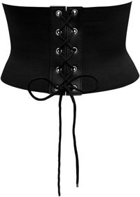 img 3 attached to 🖤 Enhance your Style with the BlackButterfly 5.5 Inch Elastic Waist Corset Belt