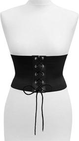 img 1 attached to 🖤 Enhance your Style with the BlackButterfly 5.5 Inch Elastic Waist Corset Belt