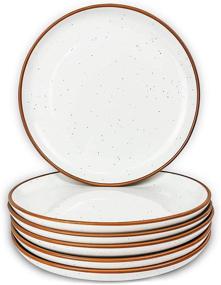 img 4 attached to 🍽️ Mora Ceramic Plates Set: Stunning 7 8-Piece Collection