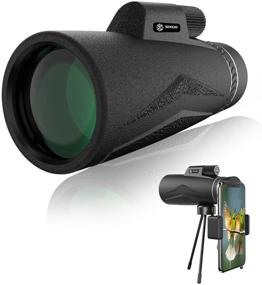 img 4 attached to 🔭 High Power 12x50 Monocular Telescope for Adults Kids - SIXGO HD Bak4 Prism, with Smartphone Adapter, Tripod - Ideal for Birdwatching, Hunting, Hiking, Camping, Sightseeing (Grey)