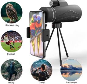 img 3 attached to 🔭 High Power 12x50 Monocular Telescope for Adults Kids - SIXGO HD Bak4 Prism, with Smartphone Adapter, Tripod - Ideal for Birdwatching, Hunting, Hiking, Camping, Sightseeing (Grey)
