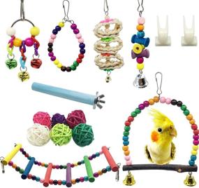 img 4 attached to 🐦 Deloky 15 Packs of Bird Parrot Swing Chewing Toys: Ideal Cage Accessories for Small Parakeets, Cockatiels, Conures, Finches, Budgie, Macaws, Parrots, Love Birds