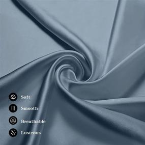 img 2 attached to Asmork 100% Mulberry Silk Pillowcase: Premium 19 Momme Real Silk for Hair and Skin Care, Hidden Zipper, Washable Covers in Envelope Gift Box. 1PC (Gray Blue, Standard 20''×26'')