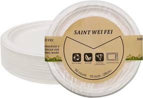 img 4 attached to Saint Wei Fei Biodegradable Plate – 100% Natural Eco-Friendly Tableware