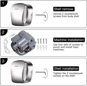 img 2 attached to 🔧 AIKE AK2903 Commercial Hand Dryer - Heavy Duty with Hepa Filter, Polished Stainless Steel, UL Approved