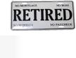 retired front funny license plate logo