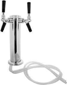 img 1 attached to Dual Beer Tower Dispenser - Ultimate Draft Kegerator Kit with 2 Faucet Taps, Hose, Keg Wrench, and Tap Handles & Caps