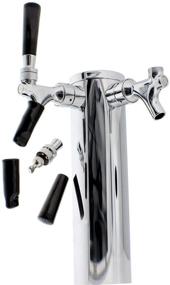 img 2 attached to Dual Beer Tower Dispenser - Ultimate Draft Kegerator Kit with 2 Faucet Taps, Hose, Keg Wrench, and Tap Handles & Caps