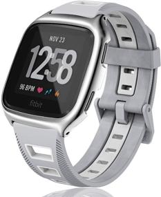 img 4 attached to 📿 MIJOBS Совместимые браслеты для Fitbit Versa / Fitbit Versa 2 - Дышащие регулируемые запасные браслеты для запястья для женщин и мужчин, улучшающие производительность Fitbit Versa.