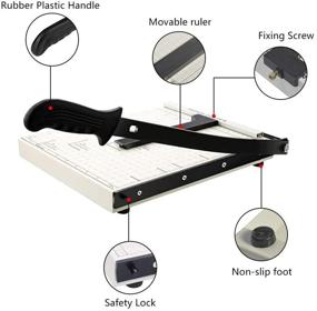 img 3 attached to 📐 Ручной бумажный триммер Hamonr Heavy Duty формата A4 белого цвета - режущий станок для резки бумаги и фотографий размером 12 дюймов.