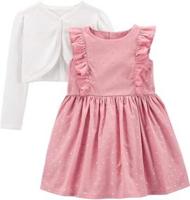 img 4 attached to 👗 Прекрасное и стильное: набор платья и кардигана Simple Joys от Carter's для девочек на особый случай, 2 предмета.