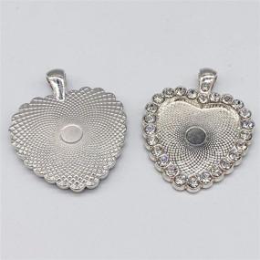 img 1 attached to Heart-Shaped Pendant with Rhinestone Bezel Setting