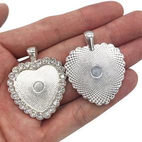 img 2 attached to Heart-Shaped Pendant with Rhinestone Bezel Setting