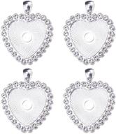 heart-shaped pendant with rhinestone bezel setting logo