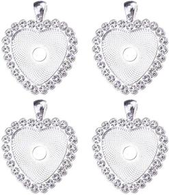 img 4 attached to Heart-Shaped Pendant with Rhinestone Bezel Setting