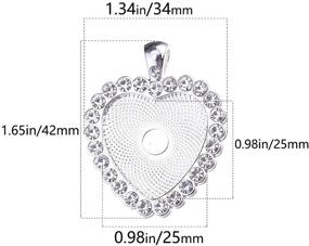 img 3 attached to Heart-Shaped Pendant with Rhinestone Bezel Setting