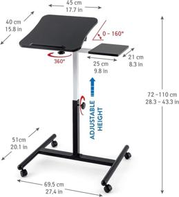 img 3 attached to 📚 Tatkraft Vanessa Portable Laptop Desk - Adjustable Stand for 7-17" Laptops, MacBook - Comfortable Rolling Desk for Home Office, Enhanced SEO