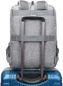 img 2 attached to Stylish Vintage Grey Laptop Backpack with USB Charging Port - Perfect for Women, Men, School, College, and Travel - Fits 15.6 Inch Laptop