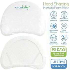 img 2 attached to 👶 OCCObaby Baby Head Shaping Memory Foam Pillow with Cotton Cover and Bamboo Pillowcase for Rounder Baby Head, Preventing Flat Head Syndrome in Infants