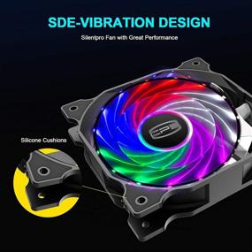 img 1 attached to 5 Pack CP3 120mm Computer Fan with 3-Pin Connector: Fixed Color, Low Noise, LED Case Fan | High Performance Hydraulic Bearing PC Case Fan for Gaming PC Case