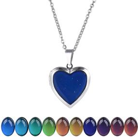 img 4 attached to 🌡️ FM FM42 Temperature Sensing Color Changing Pendant Necklace: Embrace Style with the Stainless Steel Rolo Chain (18 Styles)