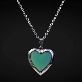 img 1 attached to 🌡️ FM FM42 Temperature Sensing Color Changing Pendant Necklace: Embrace Style with the Stainless Steel Rolo Chain (18 Styles)